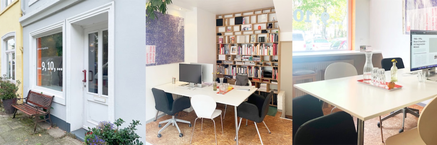 Mehrere Bilder des freien Atelierplatzes im Bremer Viertel