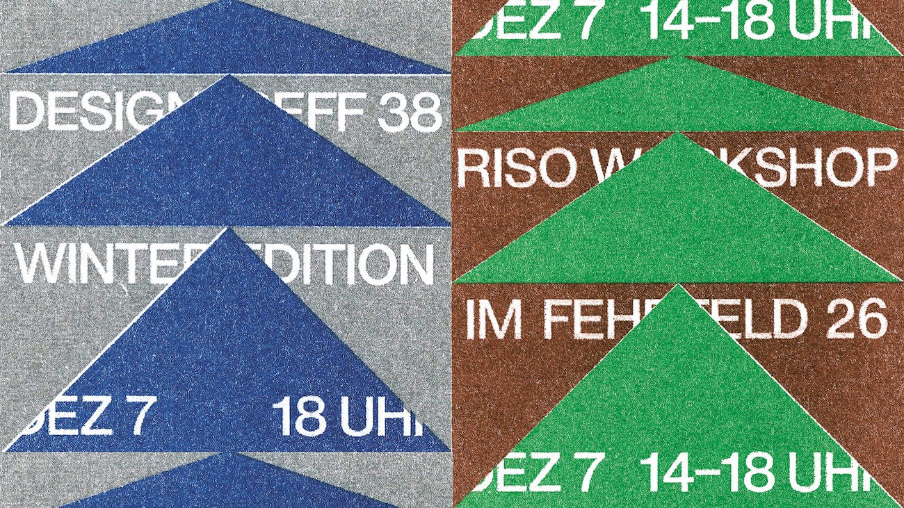 Das Riso-gedruckte Plakat für DesignTreff Nr. 38