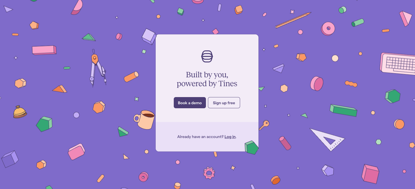 Ein Farbenfrohes Bild der Tines Website